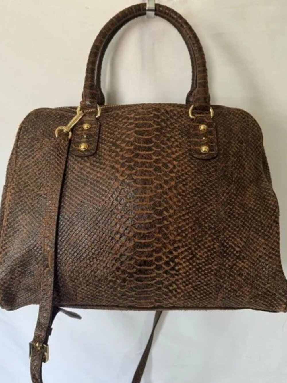 Michael Kors Satchel/Crossbody Python Embossed Large Leather Bag - Picture 2 of 5